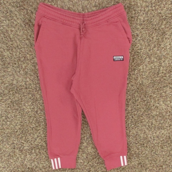 Adidas Originals Joggers Women's Medium Pink White‎ Vocal Woven Sweatpants Pants - Picture 1 of 10